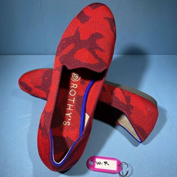 Rare Rothy's Red Camo Loafers Size 6 - Picture 1 of 7